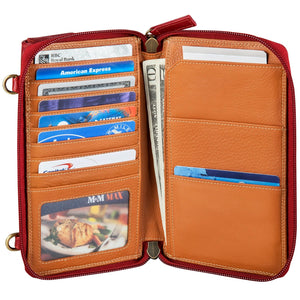 Derek Alexander BR-8021 BRISTOL- FULL ZIP ORGANIZER W/PHONE POCKET