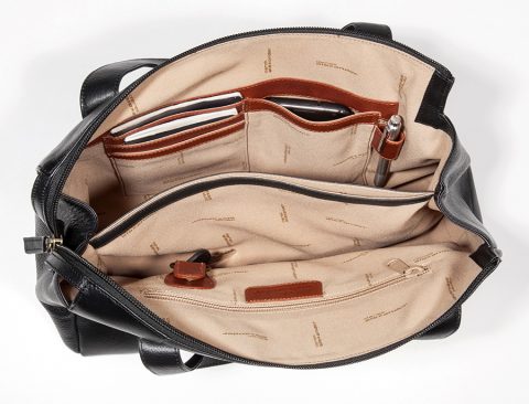 Derek Alexander BR-8026 BRISTOL- 3 COMPARTMENTS SATCHEL ORGANIZER