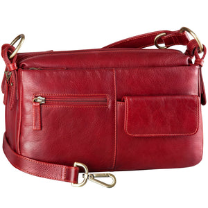 Derek Alexander | BR-8076-Red | BRISTOL -Three Top Zip Crossbody