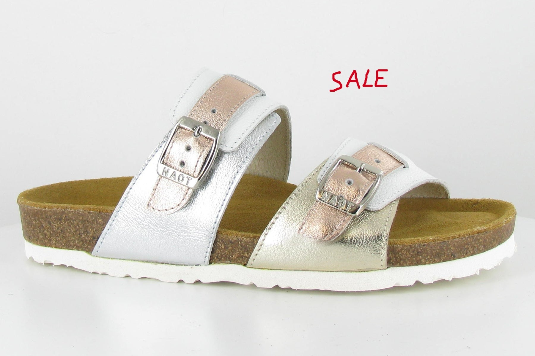 NAOT Santa Cruz 7296 NYB Silver White Sandals